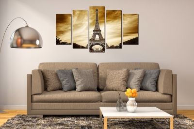 0398 Wall art decoration (set of 5 pieces) Paris