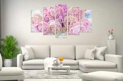  Art canvas decoration for wall Branch with bouquet of flowers love