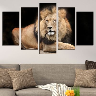 0650 Wall art decoration (set of 5 pieces) Lion