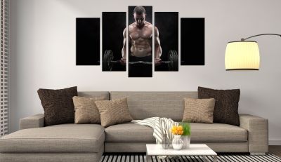 rt set of 5 pieces Fitness man canvas a