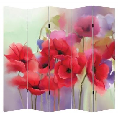 P0240 Decorative Screen Room divider Poppies (3,4,5 or 6 panels)