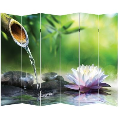 P0519 Decorative Screen Room divider Zen composition in green (3,4,5 or 6 panels)