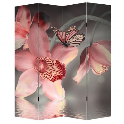 P0612 Decorative Screen Room divider Orchids and butterflies (3,4,5 or 6 panels)