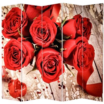 P0159 Decorative Screen Room divider Red roses (3,4,5 or 6 panels)
