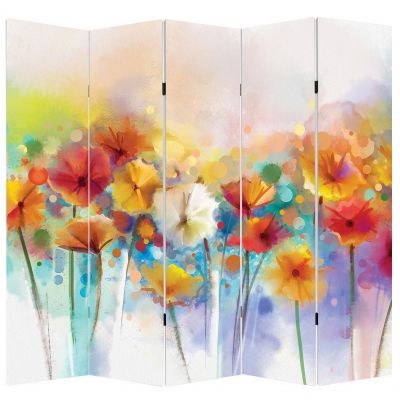 P0550 Decorative Screen Room divider Abstract flowers (3,4,5 or 6 panels)