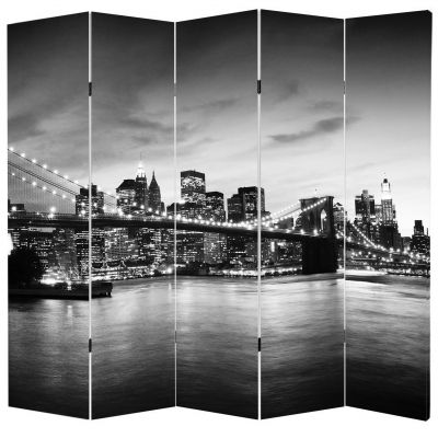 P0157 Decorative Screen Room devider New York, Brooklyn Bridge (3,4,5 or 6 panels)