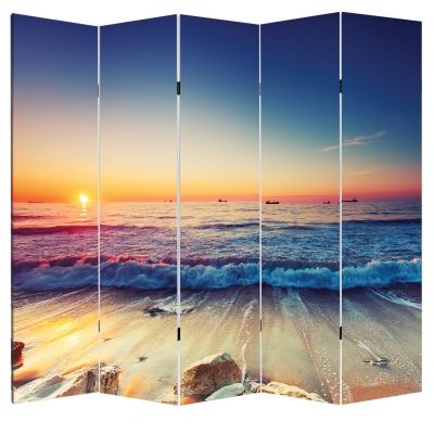 P0531 Decorative Screen Room devider On the beach (3,4,5 or 6 panels)
