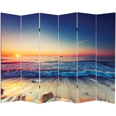 P0531 Decorative Screen Room devider On the beach (3,4,5 or 6 panels)
