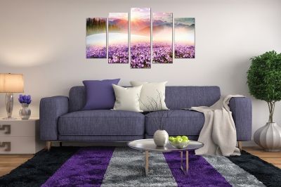 Canvas fine art decoration colorful mountain landscape purple