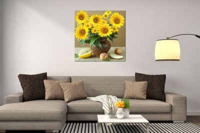 Sunflowers canvas wall art for kitchen