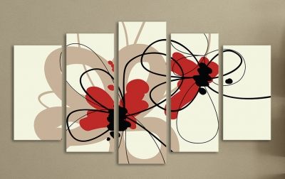 Floral abstract wall art decoration