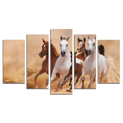 0331 Wall art decoration (set of 5 pieces) Horses