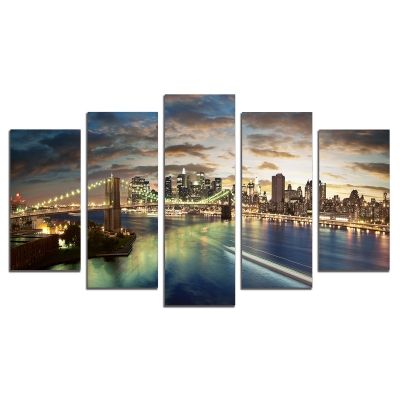 0381 Wall art decoration (set of 5 pieces) New York