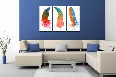 Canvas wall art set abstract leaves