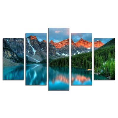 0457 Wall art decoration (set of 5 pieces) Мountain freshness