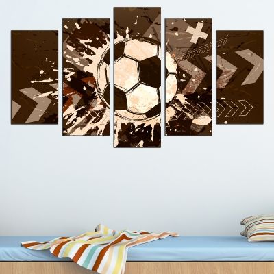 010 Wall art decoration (set of 5 pieces) Football
