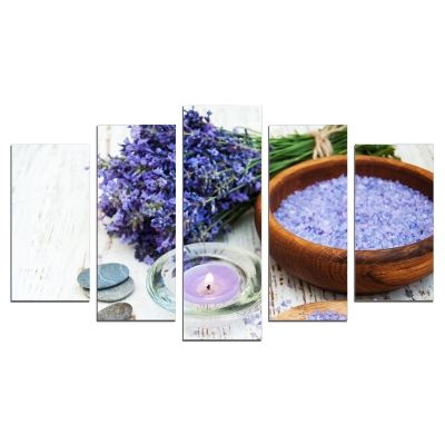 0619 Wall art decoration (set of 5 pieces) Lavender aroma