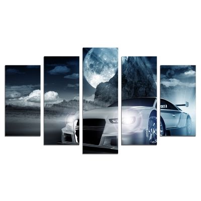 0646 Wall art decoration (set of 5 pieces) Night race