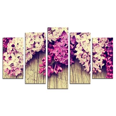 0714 Wall art decoration (set of 5 pieces) Lilac