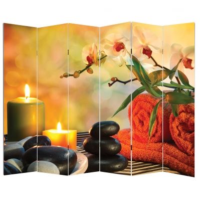 P0596 Decorative Screen Zen composition in orange (3,4,5 or 6 panels)
