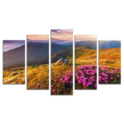 0465 Wall art decoration (set of 5 pieces) Мountain landscape