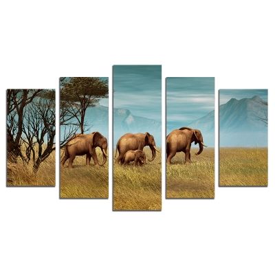 Wall art Elephant family