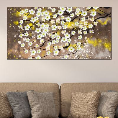 0723_1 Wall art decoration White spring flowers