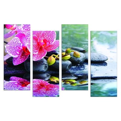 0728  Wall art decoration (set of 4 pieces) Zen composition
