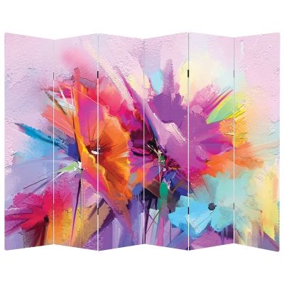 P0550 Decorative Screen Room devider Abstract flowers (3,4,5 or 6 panels)