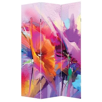 P0667 Decorative Screen Room divider Abstract flowers (3,4,5 or 6 panels)