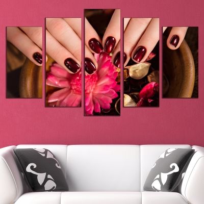 0737 Wall art decoration (set of 5 pieces) Spa manicure