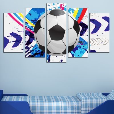 Декоративни панели за детска стя Футбол в синьо