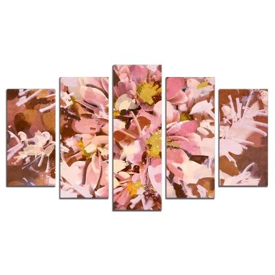 0516 Wall art decoration (set of 5 pieces) Abstract flowers