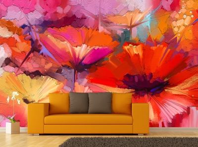 T0748 Wallpaper Abstract flowers