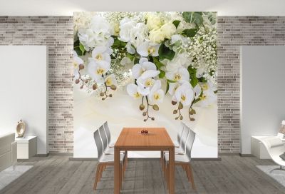 T0663 Wallpaper White orchids