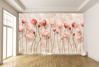 T9002 Wallpaper 3D Delicate tulips
