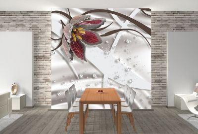 T9004 Wallpaper 3D Abstract flowers