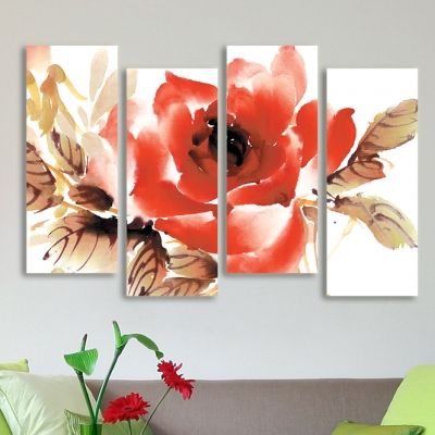 Wall art decoration set with rose