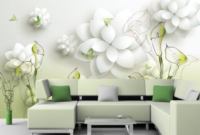 T9019 Wallpaper 3D Magnolia