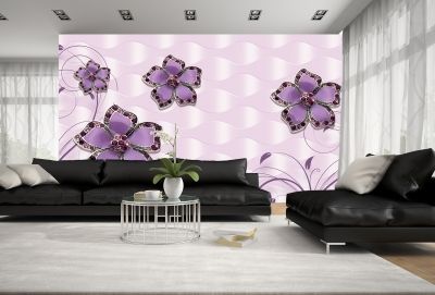 T9027 Wallpaper 3D Abstract flowers