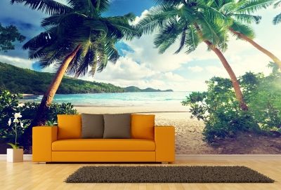 T9043 Wallpaper Beautiful beach with palms
