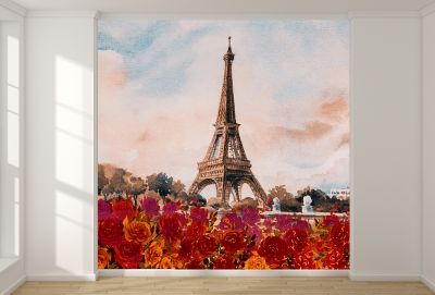 T9045 Wallpaper Paris - colorful landscape
