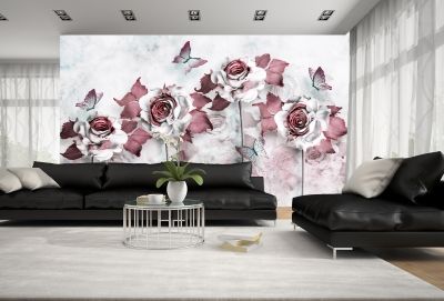 T9059 Wallpaper 3D Abstract roses