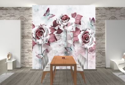 T9059 Wallpaper 3D Abstract roses