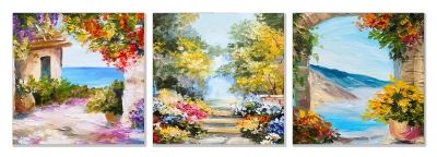 0756 Wall art decoration (set of 3 pieces) Colorful landscapes