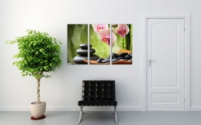 Wall art with orchids