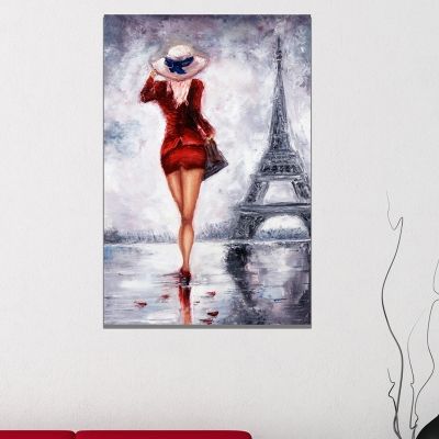 0762 Wall art decoration Girl in Paris