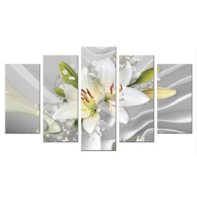 0774  Wall art decoration (set of 5 pieces) Abstraction - Lilium