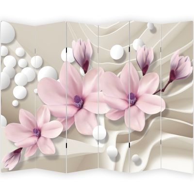 P9026 Decorative Screen Room divider Magnolias and spheres (3,4,5 or 6 panels)