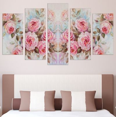 9060 Wall art decoration (set of 5 pieces) Vintage roses
